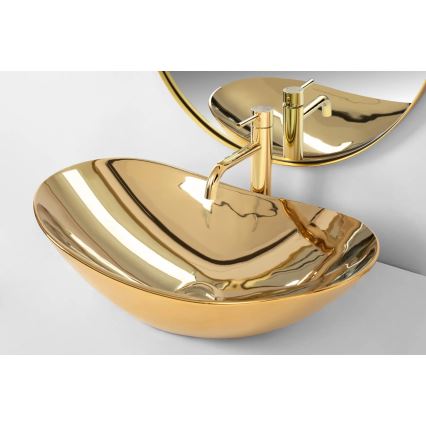 REA-U4545 - Nadpultni umivalnik ROYAL 36x60,5 cm keramika/zlata