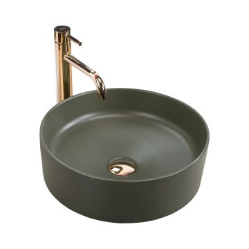 REA-U4567 - Pultni umivalnik SAMI, premer 37 cm, keramika/matno zelena
