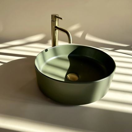 REA-U4567 - Pultni umivalnik SAMI, premer 37 cm, keramika/matno zelena