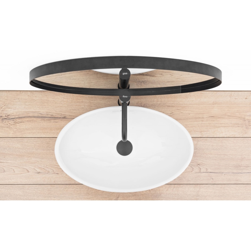 REA-U4603 - Umivalnik na pult PAMELA 33x53 cm keramika/sijajna bela