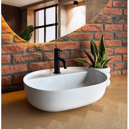 REA-U4620 - Pultni umivalnik AURA 38,5x50,5 cm keramika/sijoča bela