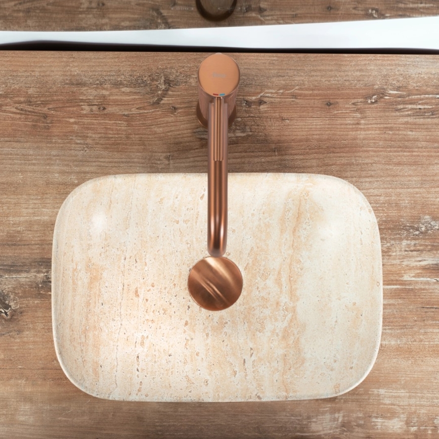 REA-U4700 - Nadpultni umivalnik BELINDA MINI 25x36 cm keramika/bež/imitacija kamna