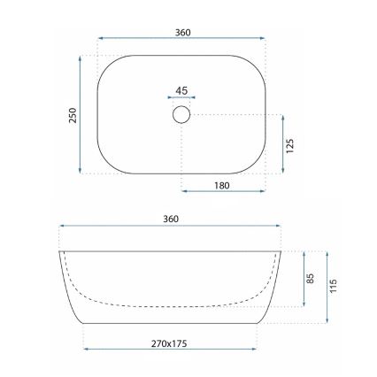 REA-U4700 - Nadpultni umivalnik BELINDA MINI 25x36 cm keramika/bež/imitacija kamna