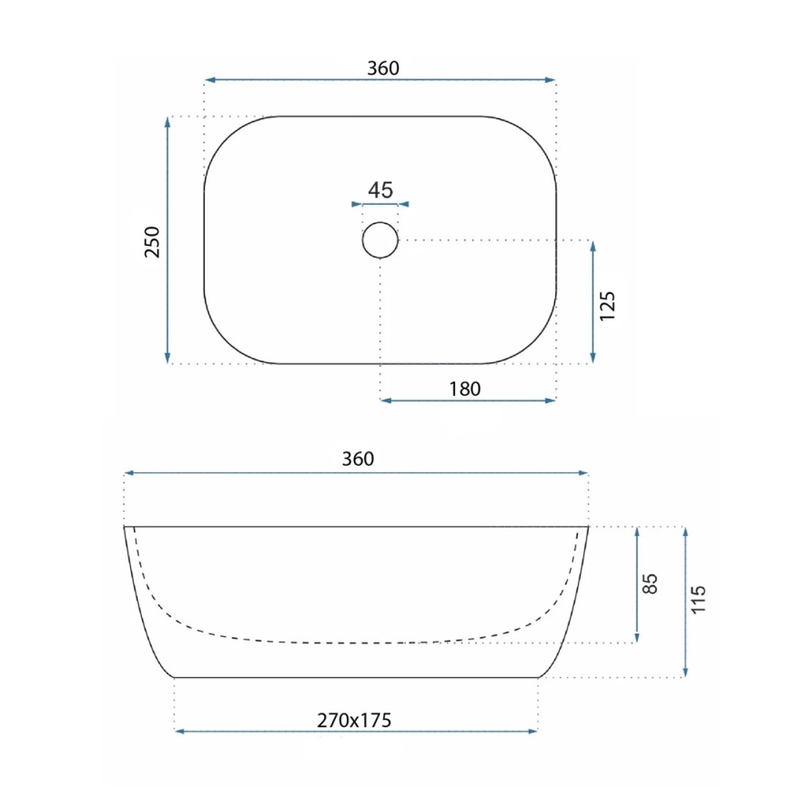 REA-U4700 - Nadpultni umivalnik BELINDA MINI 25x36 cm keramika/bež/imitacija kamna