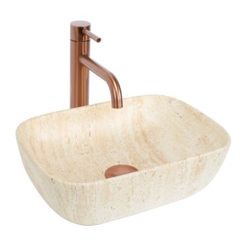 REA-U4700 - Pultni umivalnik BELINDA 25x36 cm keramika/bež/imitacija kamna