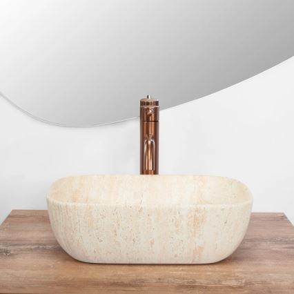 REA-U4700 - Pultni umivalnik BELINDA 25x36 cm keramika/bež/imitacija kamna