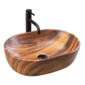REA-U5060 - Umivalnik za pult AMELIA 34,5x48 cm keramika/dekor lesa