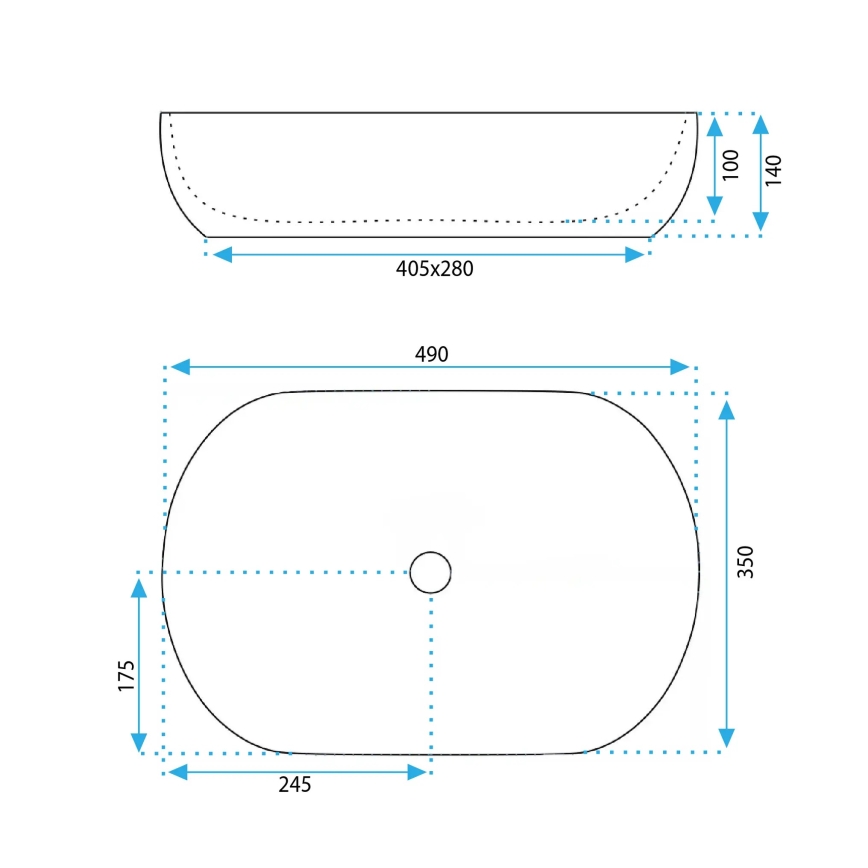 REA-U6022 - Pultni umivalnik LISA 35x49 cm keramika/sijajna bela