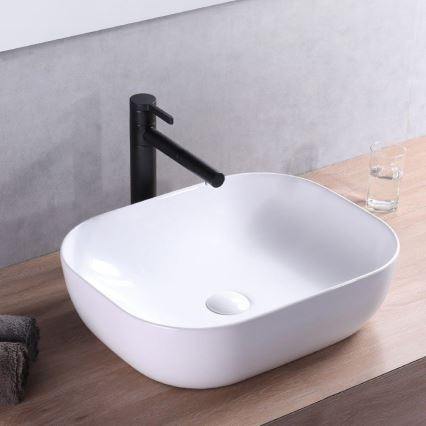 REA-U6300 - Umivalnik za pult MONA SLIM 40x50,5 cm keramika/sijajna bela
