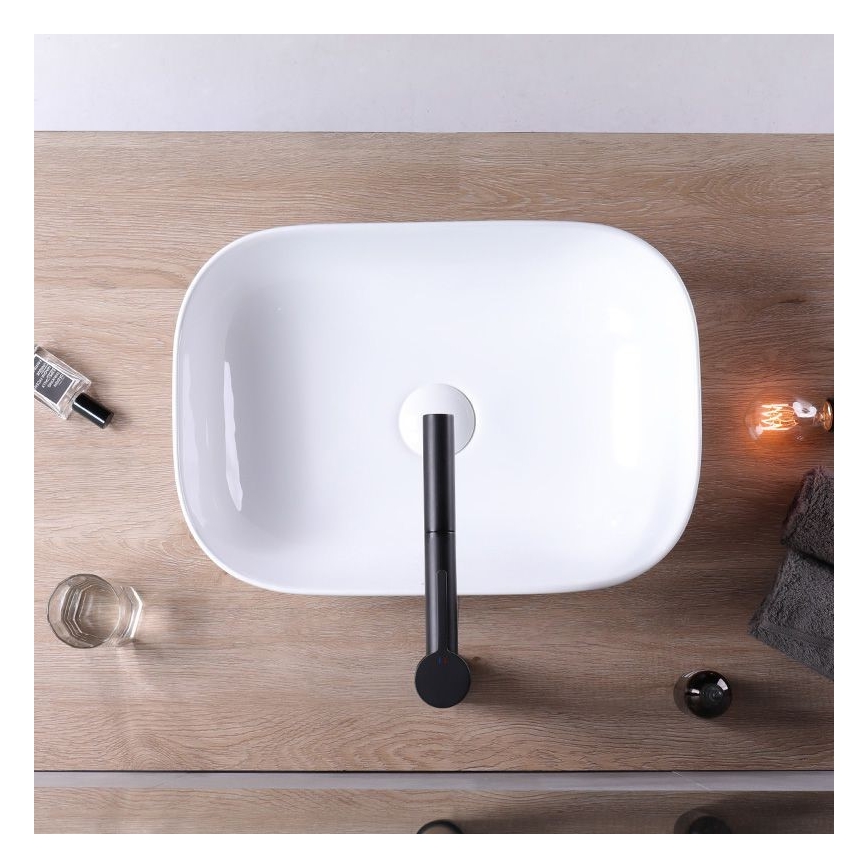 REA-U6300 - Umivalnik za pult MONA SLIM 40x50,5 cm keramika/sijajna bela