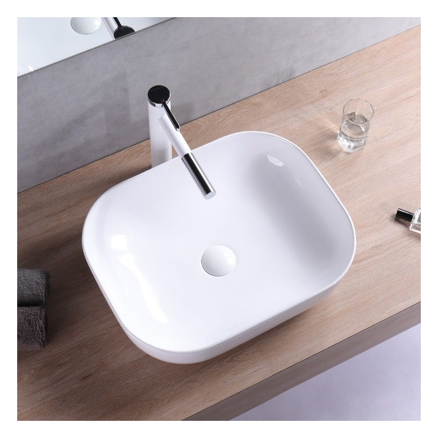 REA-U6300 - Umivalnik za pult MONA SLIM 40x50,5 cm keramika/sijajna bela