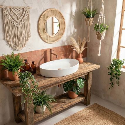 REA-U6371 - Umivalnik na pult JOANA 40,5x65,5 cm keramika/sijajna bela