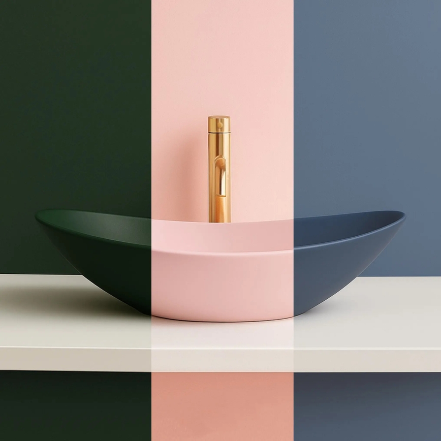 REA-U6373 - Pultni umivalnik ROYAL 35,5x61,5 cm keramika/modra