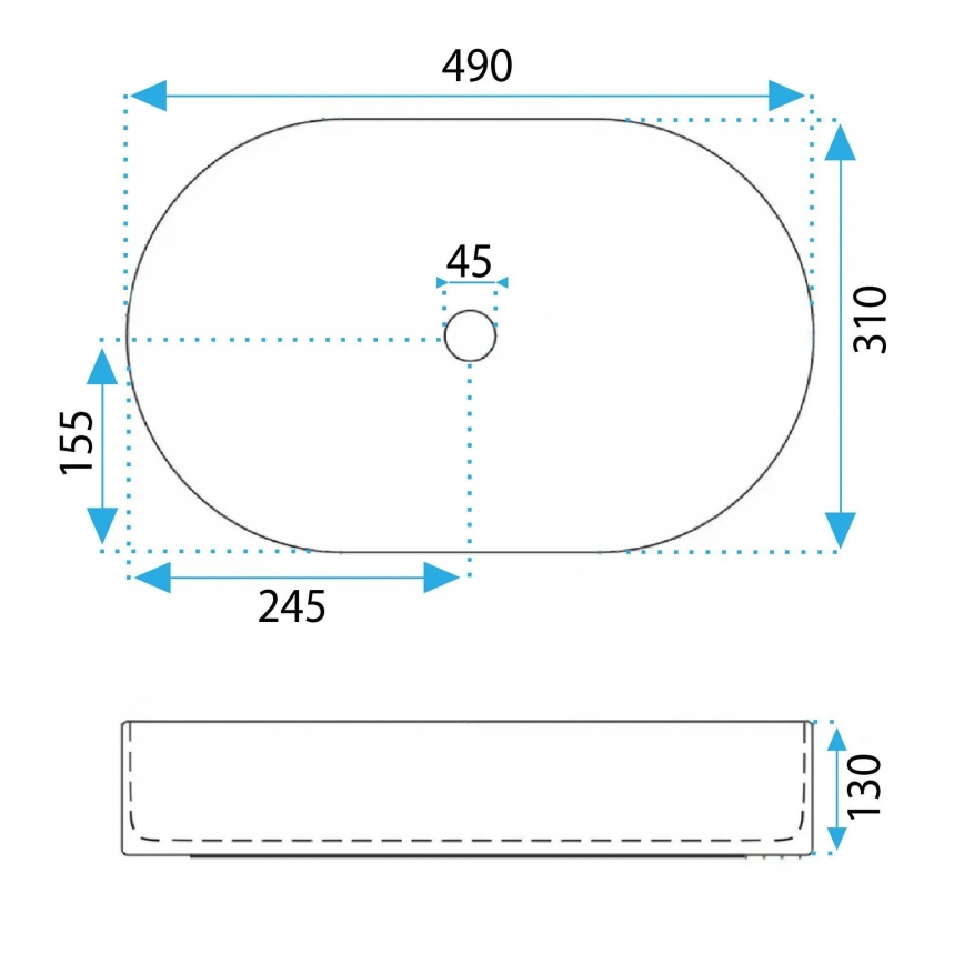 REA-U6376 - Pultni umivalnik VANDA 31x49 cm keramika/matna rožnata