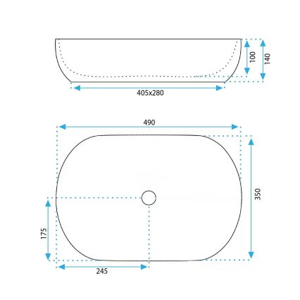 REA-U6380 - Umivalnik na pult LISA 35x49 cm keramika/sijajna rjava