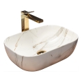 REA-U6596 - Pultni umivalnik BELINDA 33,5x46,5 cm keramika/marmorni dekor