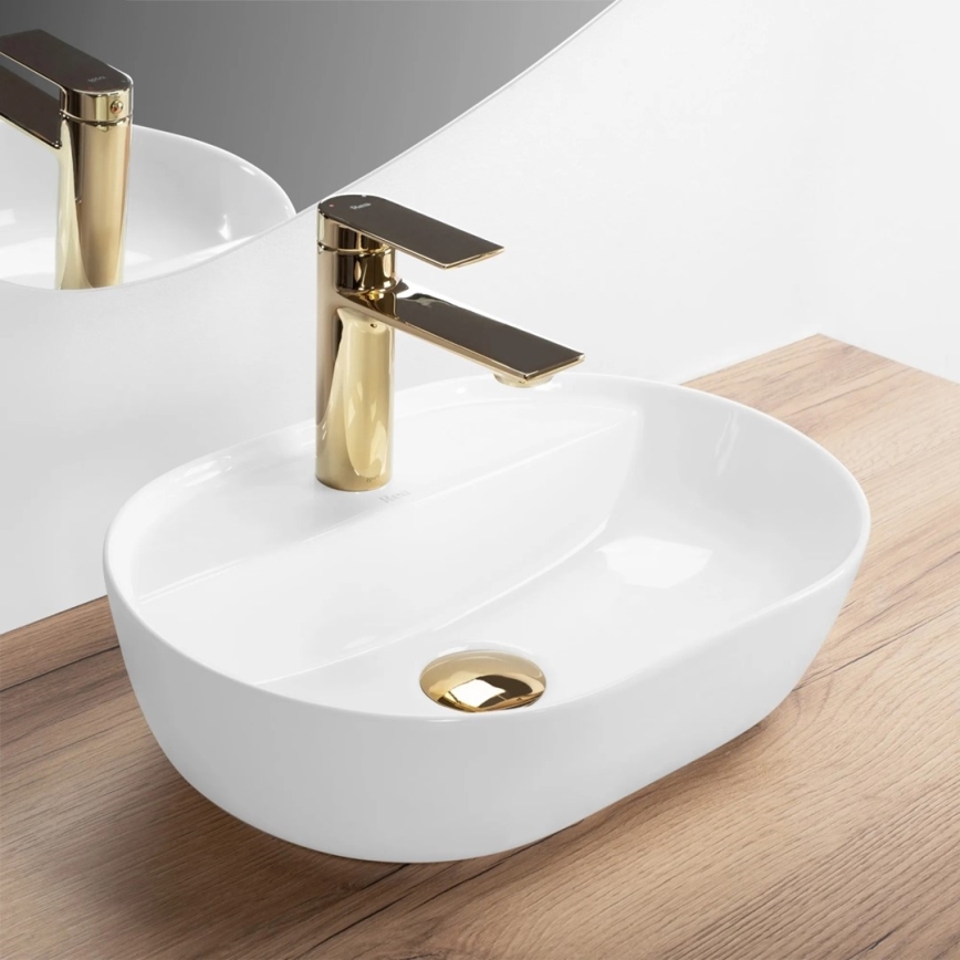 REA-U6617 - Umivalnik na pult AURA 30x42 cm keramika/sijajna bela