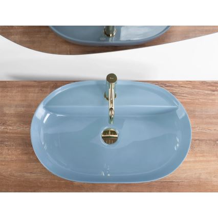 REA-U6618 - Umivalnik za pult AURA 41x61 cm keramika/sijajna modra