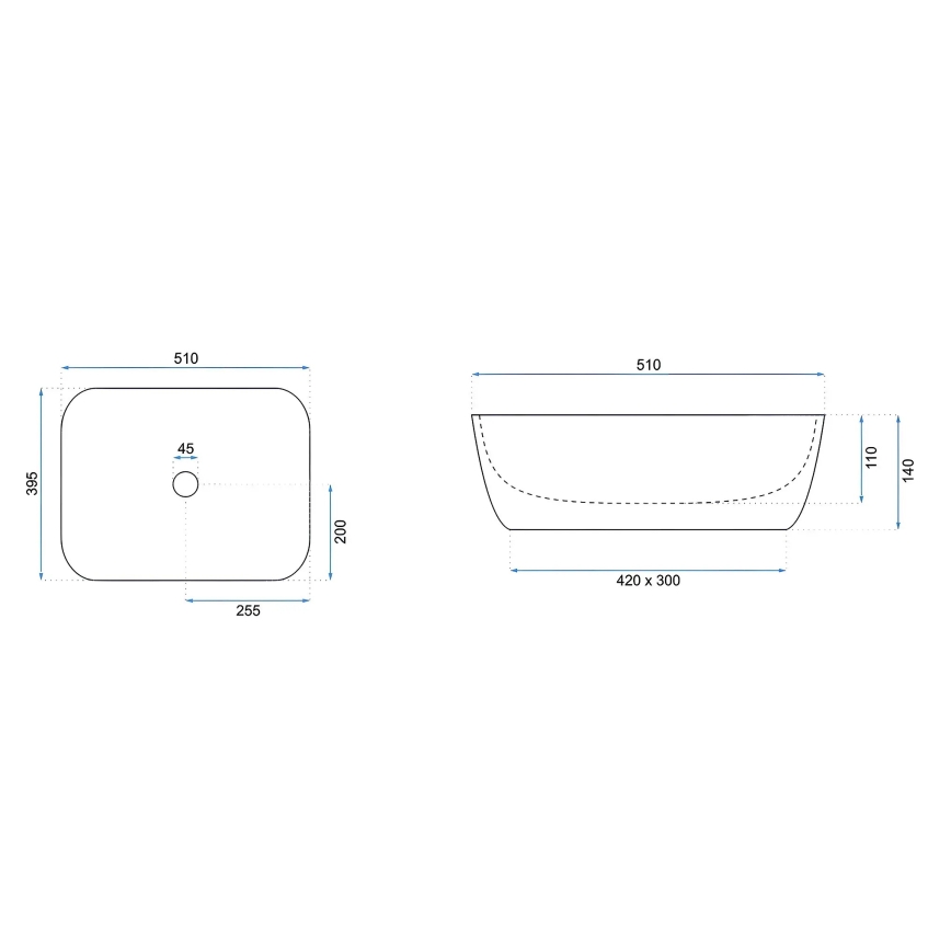 REA-U6689 - Nadpultni umivalnik FREJA 39,5x51 cm keramika/bež/imitacija kamna