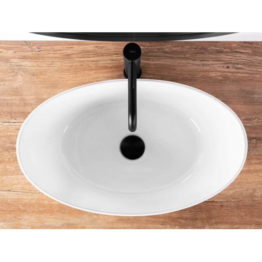 REA-U6801 - Nadpultni umivalnik KATE 33,5x55,5 cm keramika/sijajno bela