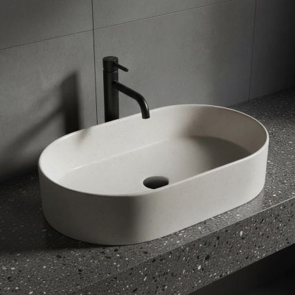 REA-U7341 - Umivalnik za pult NADIA 38,5x61 cm keramika/kremna