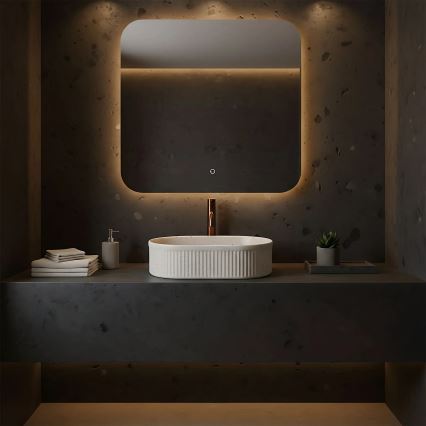 REA-U7342 - Umivalnik za pult VANDA 31x49 cm keramika/bež/imitacija kamna