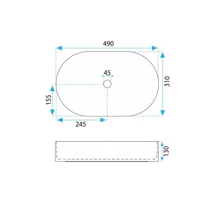 REA-U7342 - Umivalnik za pult VANDA 31x49 cm keramika/bež/imitacija kamna