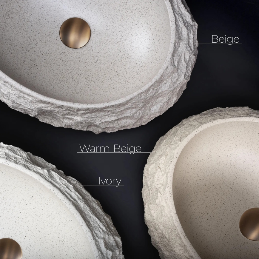 REA-U7347 - Nadpultni umivalnik MIKA 38x50 cm bež/imitacija kamna