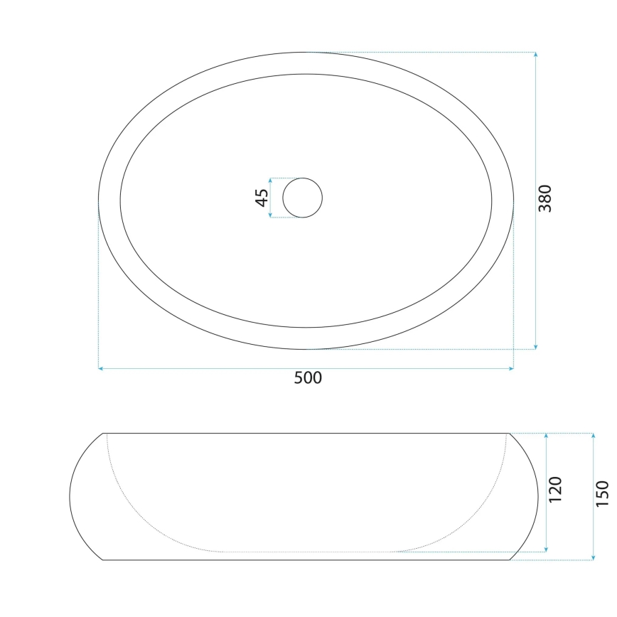 REA-U7348 - Nadpultni umivalnik MIKA 38x50 cm oranžen/bež/imitacija kamna