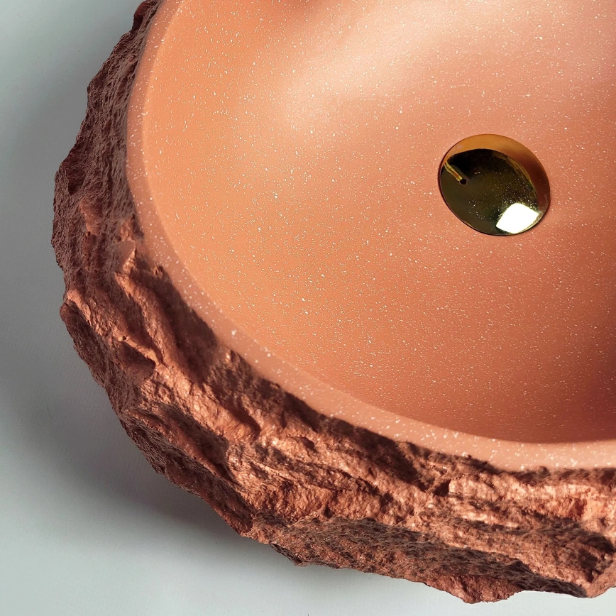 REA-U7349 - Umivalnik za pult MIKA 38x50 cm oranžna/imitacija kamna