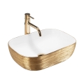 REA-U7422 - Umivalnik za pult BELINDA 33x46,5 cm keramika/bela/zlata