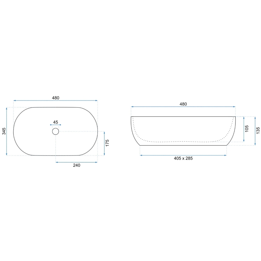 REA-U8001 - Namizni umivalnik AMELIA 34,5x48 cm keramika/dekor marmorja