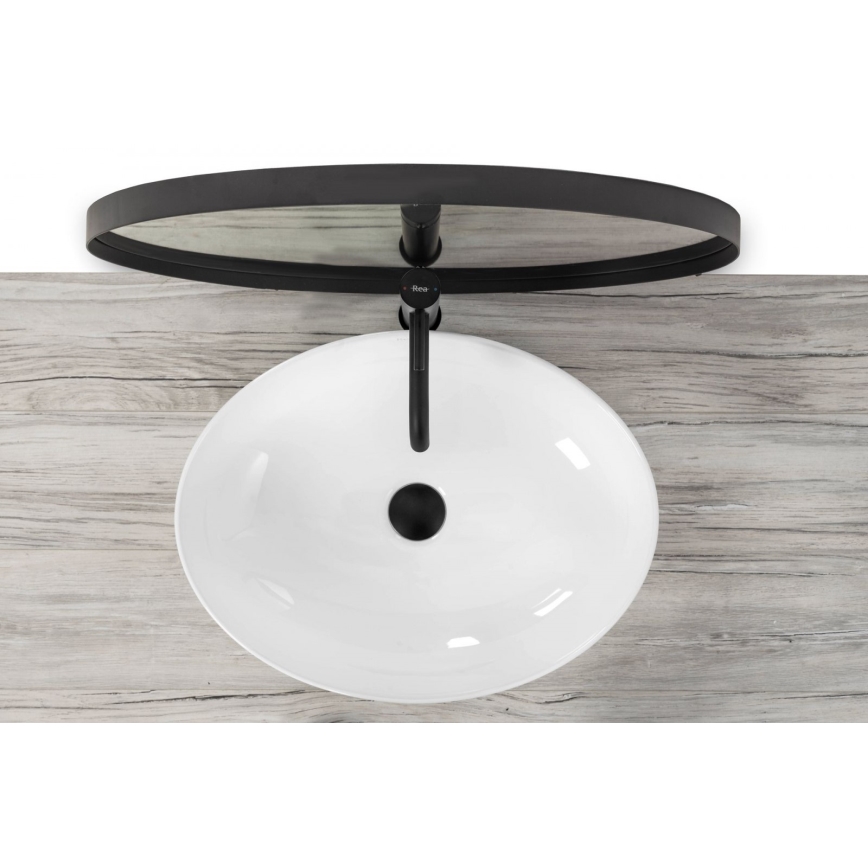 REA-U8198 - Nadpultni umivalnik CAROLA SLIM 39x51,5 cm keramika/sijajna bela