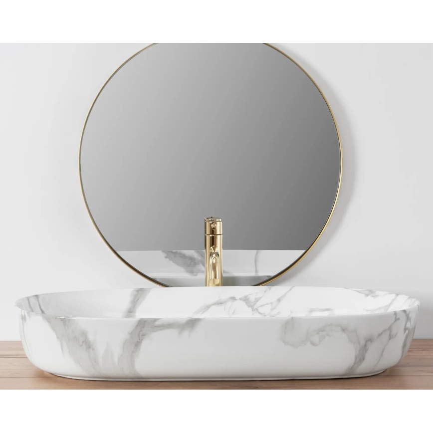 REA-U8403 - Pultni umivalnik CLEO 41x81 cm keramika/marmorni dekor