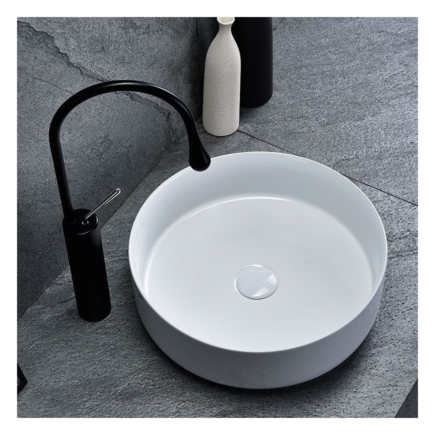 REA-U8493 - Pultni umivalnik ELMA premer 45 cm keramika/sijajna bela