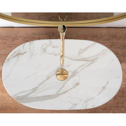 REA-U8548 - Nadpultni umivalnik ROYAL 36x60,5 cm keramika/marmorni dekor