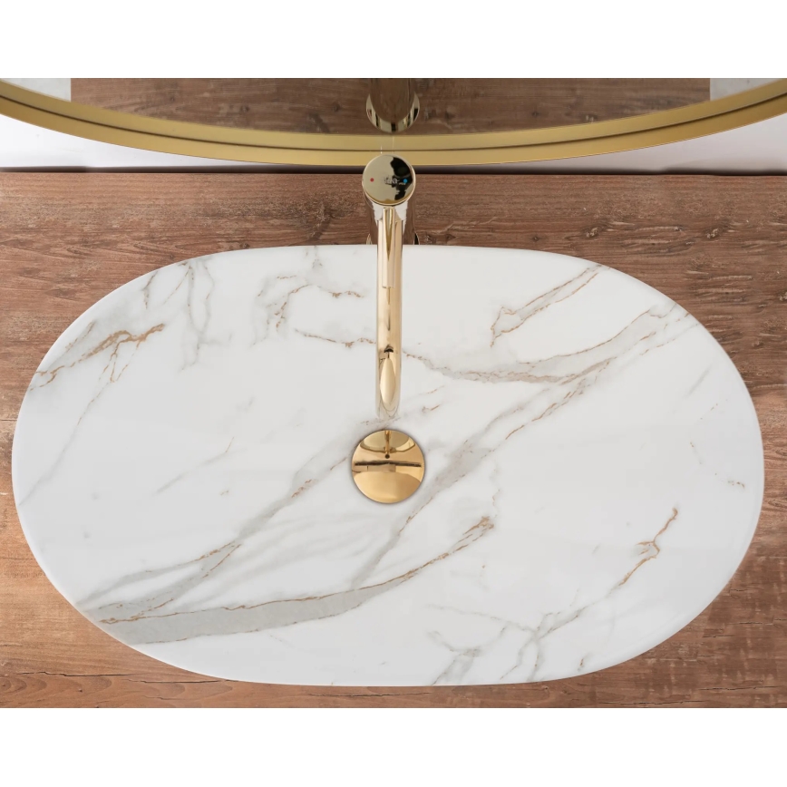 REA-U8548 - Nadpultni umivalnik ROYAL 36x60,5 cm keramika/marmorni dekor