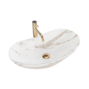 REA-U8598 - Umivalnik na pult ROYAL 36x60,5 cm keramika/marmorni dekor