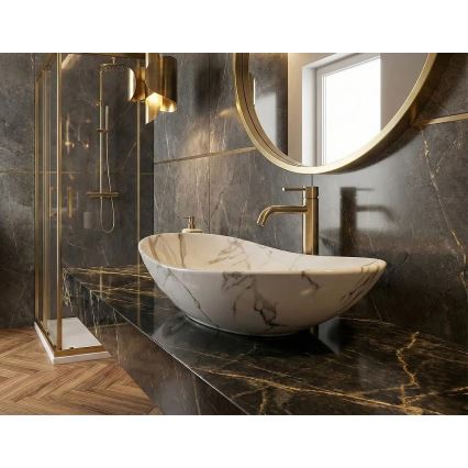 REA-U8598 - Umivalnik na pult ROYAL 36x60,5 cm keramika/marmorni dekor