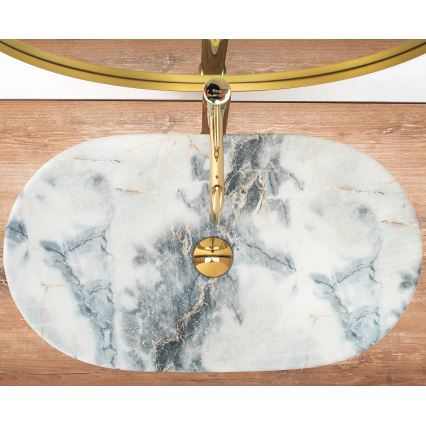 REA-U8742 - Umivalnik na pult ROYAL 36x60,5 cm keramika/bela/imitacija kamna