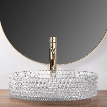 REA-U8881 - Nadpultni umivalnik CRISTAL, premer 39 cm, steklo/prozorno