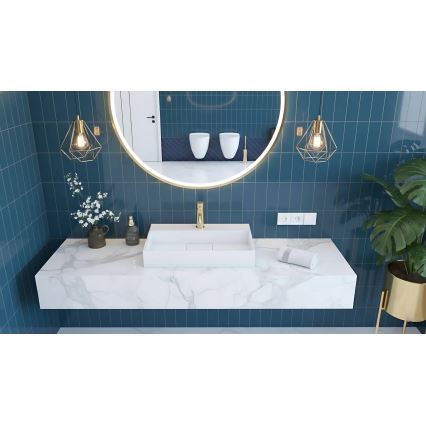 REA-U8902 - Pultni umivalnik GOYA 46x70 cm konglomerat/matno bela