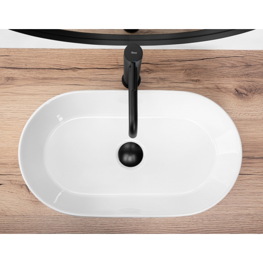 REA-U9108 - Nadpultni umivalnik LAYLA 30x53 cm keramika/sijajna bela