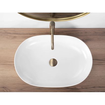 REA-U9653 - Umivalnik na pult CLEO 41x60,5 cm keramika/matna bela