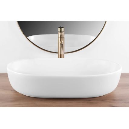 REA-U9653 - Umivalnik na pult CLEO 41x60,5 cm keramika/matna bela