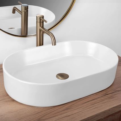 REA-U9657 - Umivalnik za pult NADIA 38,5x61 cm keramika/matna bela