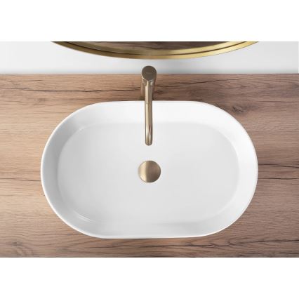 REA-U9657 - Umivalnik za pult NADIA 38,5x61 cm keramika/matna bela