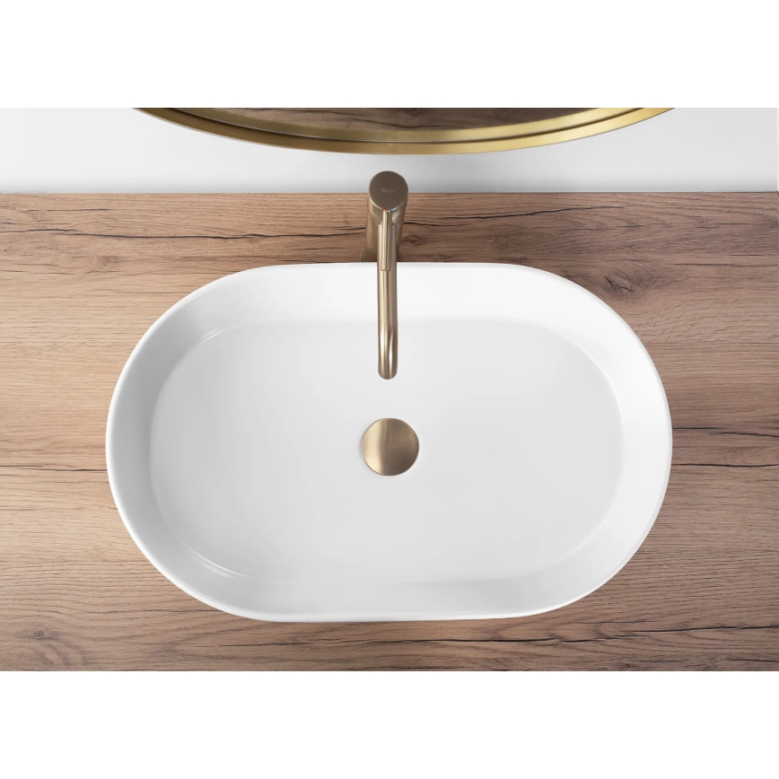 REA-U9657 - Umivalnik za pult NADIA 38,5x61 cm keramika/matna bela