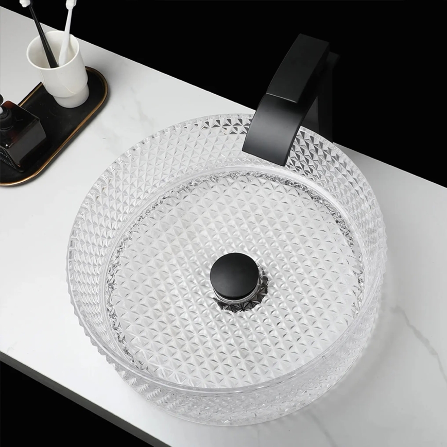 REA-U9670 - Umivalnik za pult CRISTAL 35,5 cm steklo/prozorno