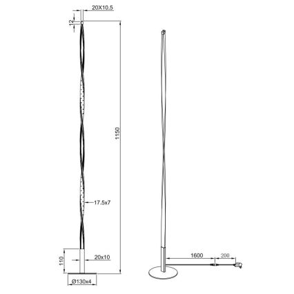 Reality - LED Zatemnitvena talna svetilka SPIN LED/10,5W/230V